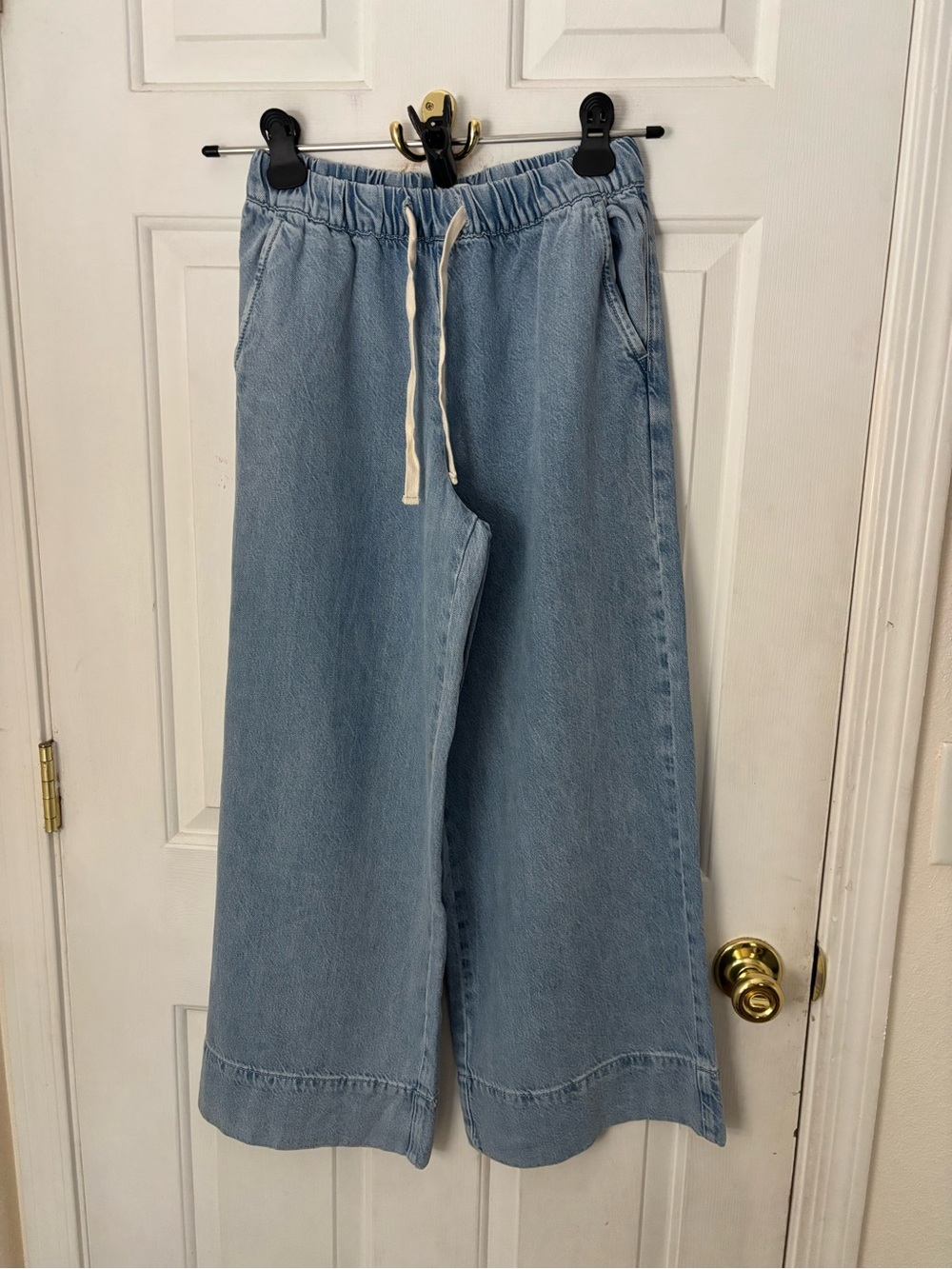 Z Supply Light Blue Wide Leg Drawstring Jeans
